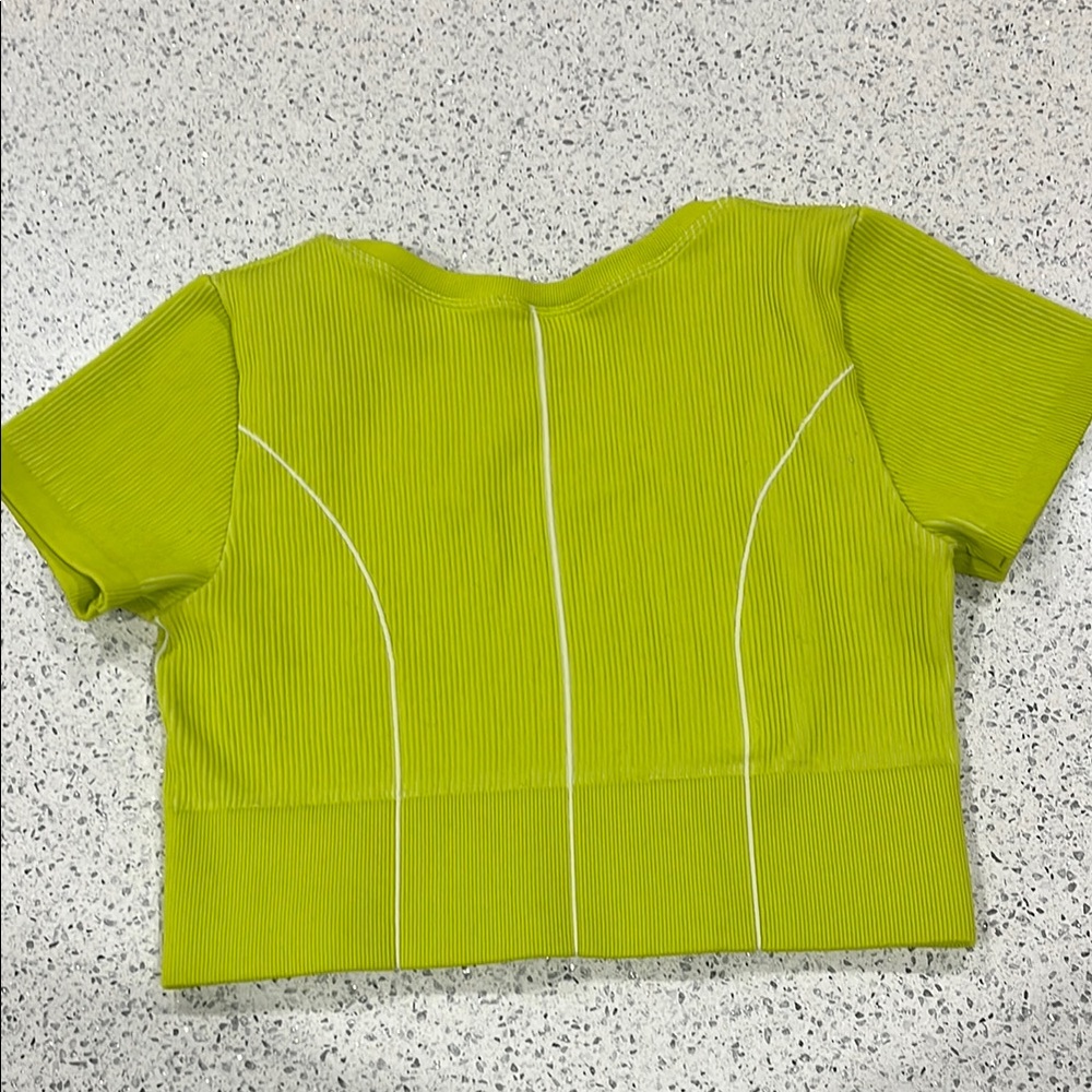 Offline by Aerie Lime Green Ribbed Crop Top - Picture 3 of 3